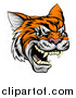 Vector Illustration of a Vicious Tiger Mascot Face by AtStockIllustration