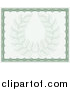 Vector Illustration of a Vintage Green Certificate Design with a Laurel Wreath Faded in the Center by AtStockIllustration