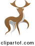 Vector Illustration of a Walking Brown and White Stag Deer Buck by AtStockIllustration