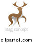 Vector Illustration of a Walking Stag Deer Buck over Sample Text by AtStockIllustration