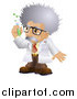 Vector Illustration of a White Male Scientist Holding a Test Tube by AtStockIllustration