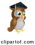 Vector Illustration of a Wise Professor Owl Wearing a Graduation Cap by AtStockIllustration