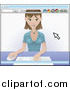 Vector Illustration of a Woman Online by AtStockIllustration