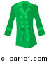 Vector Illustration of a Woman's Long Green Coat by AtStockIllustration