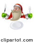 Vector Illustration of a Young Santa Claus Ready for Dinner by AtStockIllustration