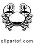 Vector Illustration of a Zodiac Horoscope Astrology Cancer Crab Design, Black and White by AtStockIllustration