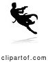 Vector Illustration of Action Movie Shoot out Person Silhouette, on a White Background by AtStockIllustration