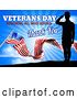 Vector Illustration of American Flag Veterans Day Soldier Saluting by AtStockIllustration