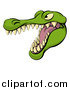 Vector Illustration of an Aggressive Snarling Alligator Mascot Head by AtStockIllustration