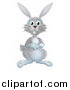 Vector Illustration of an Alert Gray Bunny Rabbit by AtStockIllustration