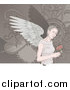 Vector Illustration of an Angelic Woman with Wings, Holding Roses by AtStockIllustration