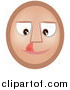 Vector Illustration of an Emoticon Licking Lips - Tan Version by AtStockIllustration