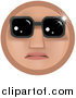 Vector Illustration of an Emoticon Wearing Sunglasses - Tan Version by AtStockIllustration