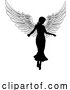 Vector Illustration of Angel Lady with Wings Silhouette by AtStockIllustration