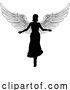 Vector Illustration of Angel Lady with Wings Silhouette by AtStockIllustration