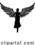 Vector Illustration of Angel Lady with Wings Silhouette by AtStockIllustration