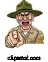 Vector Illustration of Angry Army Bootcamp Drill Sergeant by AtStockIllustration