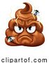 Vector Illustration of Angry Mad Dislike Hating Poop Poo Emoticon Emoji by AtStockIllustration