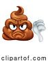 Vector Illustration of Angry Mad Dislike Hating Poop Poo Emoticon Emoji by AtStockIllustration