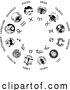 Vector Illustration of Astrology Horoscope Zodiac Star Signs Symbols Set by AtStockIllustration