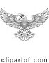 Vector Illustration of Bald Eagle Hawk Flying Basketball Ball Claw Mascot by AtStockIllustration