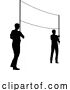 Vector Illustration of Banner Silhouette Protestors at March Rally Strike by AtStockIllustration