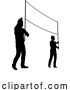 Vector Illustration of Banner Silhouette Protestors at March Rally Strike by AtStockIllustration