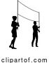 Vector Illustration of Banner Silhouette Protestors at March Rally Strike by AtStockIllustration