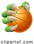 Vector Illustration of Basketball Ball Claw Monster Animal Hand by AtStockIllustration