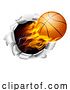 Vector Illustration of Basketball Ball Flame Fire Breaking Background by AtStockIllustration