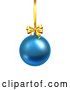 Vector Illustration of Bauble Christmas Ball Glass Ornament Blue by AtStockIllustration