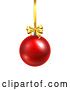 Vector Illustration of Bauble Christmas Ball Glass Ornament Red by AtStockIllustration