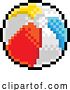 Vector Illustration of Beach Ball Pixel Art Eight Bit Game Icon by AtStockIllustration