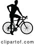 Vector Illustration of Bike Cyclist Riding Bicycle Silhouette by AtStockIllustration