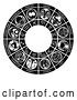 Vector Illustration of Black and White Horoscope Zodiac Astrology Circle by AtStockIllustration