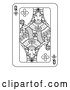 Vector Illustration of Black and White Queen of Clubs Playing Card by AtStockIllustration