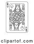 Vector Illustration of Black and White Queen of Spades Playing Card by AtStockIllustration