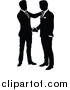 Vector Illustration of Black and White Silhouetted Business Men Shaking Hands by AtStockIllustration