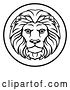 Vector Illustration of Black and White Zodiac Horoscope Astrology Leo Lion Circle Design by AtStockIllustration