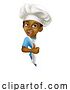 Vector Illustration of Black Boy Child Chef Kid Sign Thumbs up by AtStockIllustration