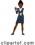 Vector Illustration of Black Business Holding Phone Lady Mascot by AtStockIllustration