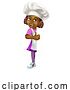 Vector Illustration of Black Girl Child Chef Kid Sign Thumbs up by AtStockIllustration
