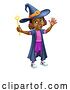 Vector Illustration of Black Girl Child Halloween Witch Costume by AtStockIllustration