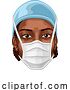 Vector Illustration of Black Lady Female Medical Doctor or Nurse in Mask by AtStockIllustration