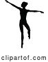 Vector Illustration of Black Silhouetted Ballerina Dancing by AtStockIllustration