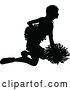 Vector Illustration of Black Silhouetted Cheerleader in Action by AtStockIllustration