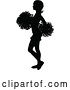 Vector Illustration of Black Silhouetted Cheerleader in Action by AtStockIllustration