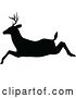 Vector Illustration of Black Silhouetted Deer Stag Buck Leaping by AtStockIllustration