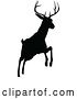 Vector Illustration of Black Silhouetted Deer Stag Buck Leaping by AtStockIllustration