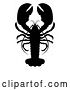 Vector Illustration of Black Silhouetted Lobster by AtStockIllustration